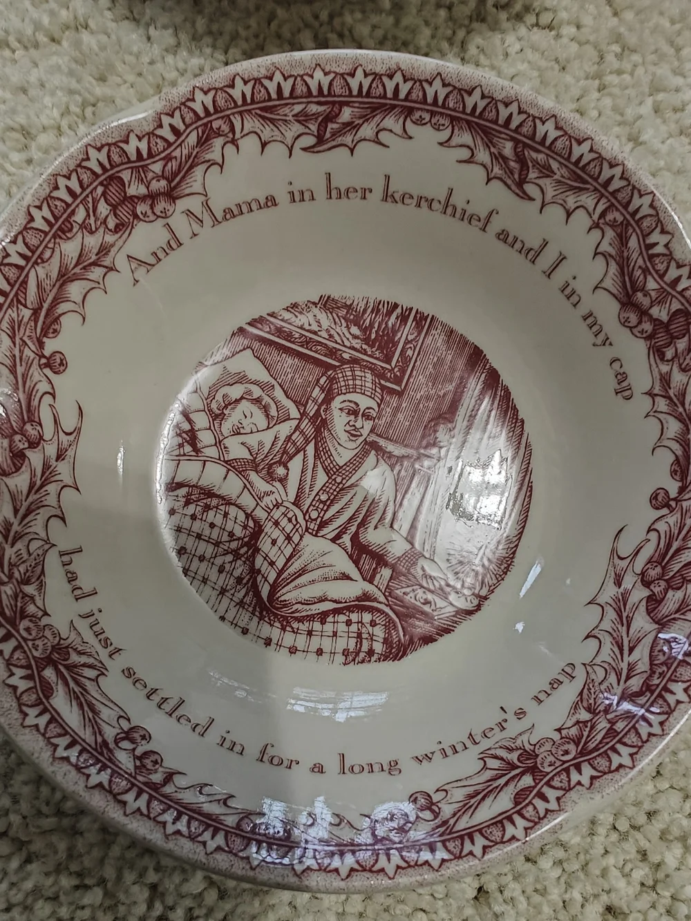 Johnson Brothers Cream and Red Fruit Bowls - Set of 4